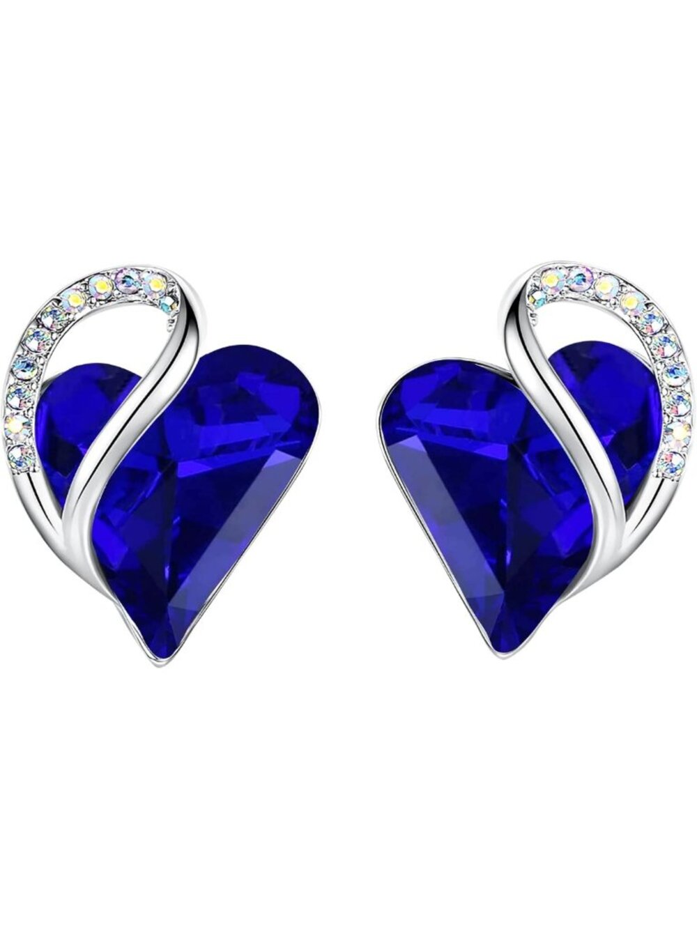 Infinity Heart Stud Earrings, Birthstone & Healing Stone Jewelry Gift for Her